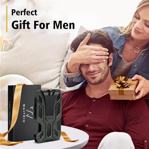 Mens Slim Wallet With Money Clip: Minimalist RFID Blocking Credit Card Holder - Picture 7 of 8